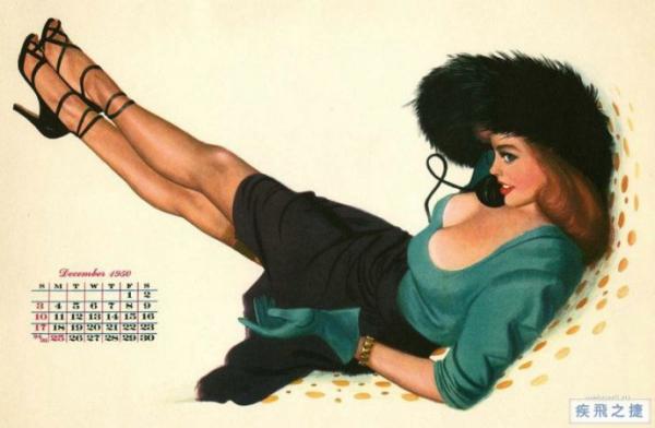 1950年的美女挂历 性感老照片（图）